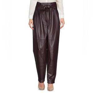 Women's Dark Brown Leather Pants